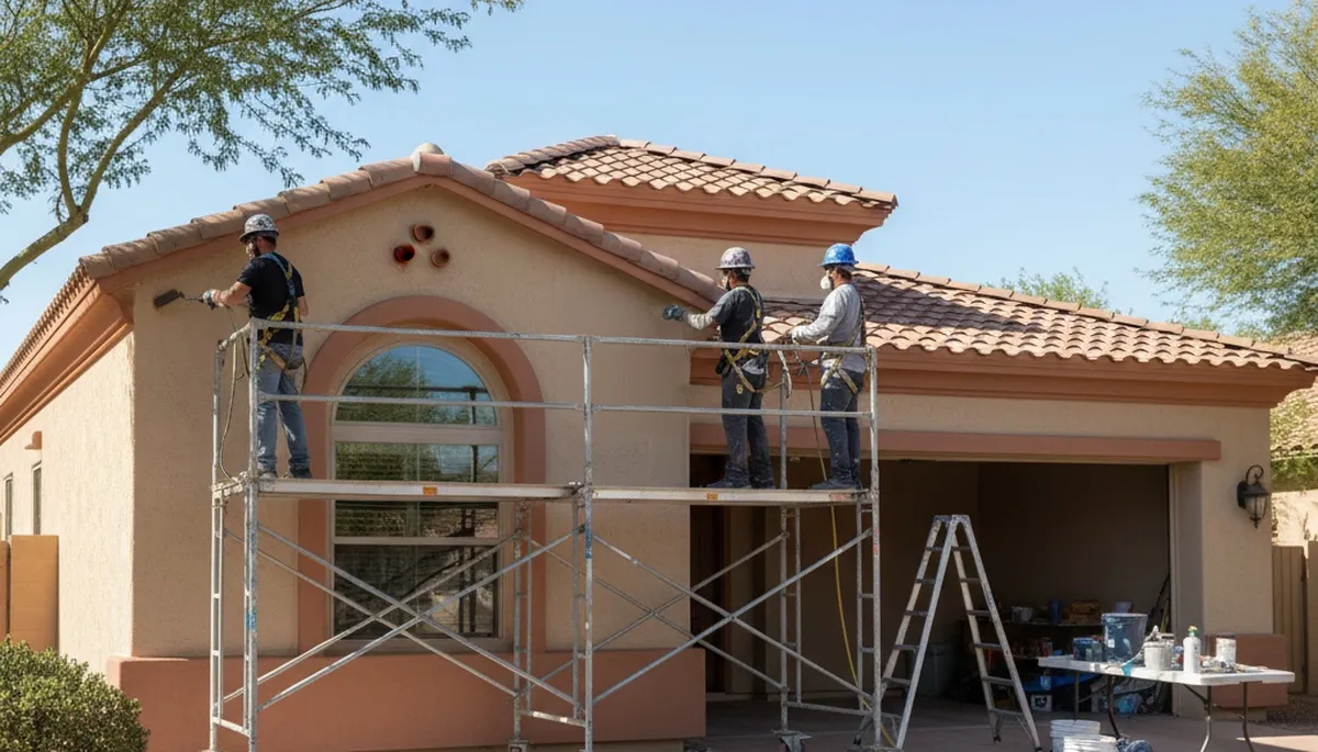 Painter working on residential interior painting in Chandler, AZ