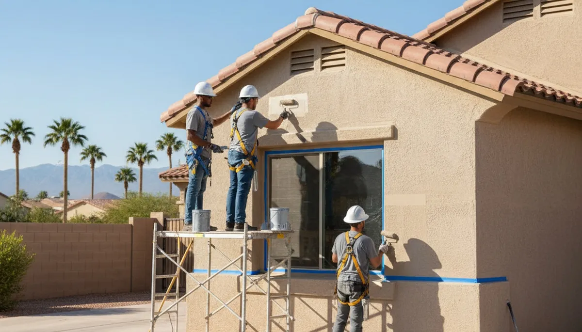 Painter at work in Chandler, AZ, providing professional residential and commercial painting services